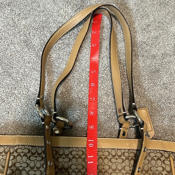 Coach Signature Jacquard Tan Leather Canvas “C” Monogram Tote Bag M0749-F11526 - Picture 10 of 10